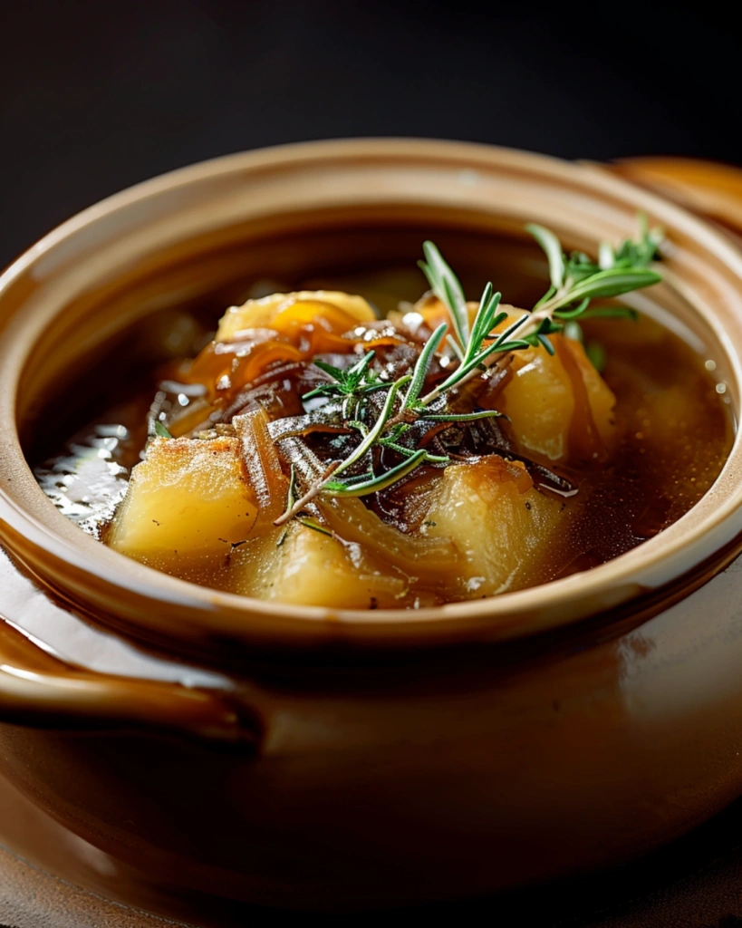 French Onion Soup Potatoes: 5 Easy Steps Ultimate Comfort Dish 4 serving french onion soup potatoes with bread