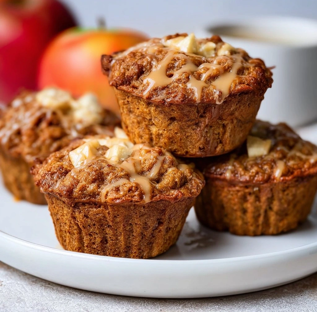Apple Cinnamon Protein Muffins: Healthy 30-Minute Breakfast 2 Apple Cinnamon Protein Muffins serving