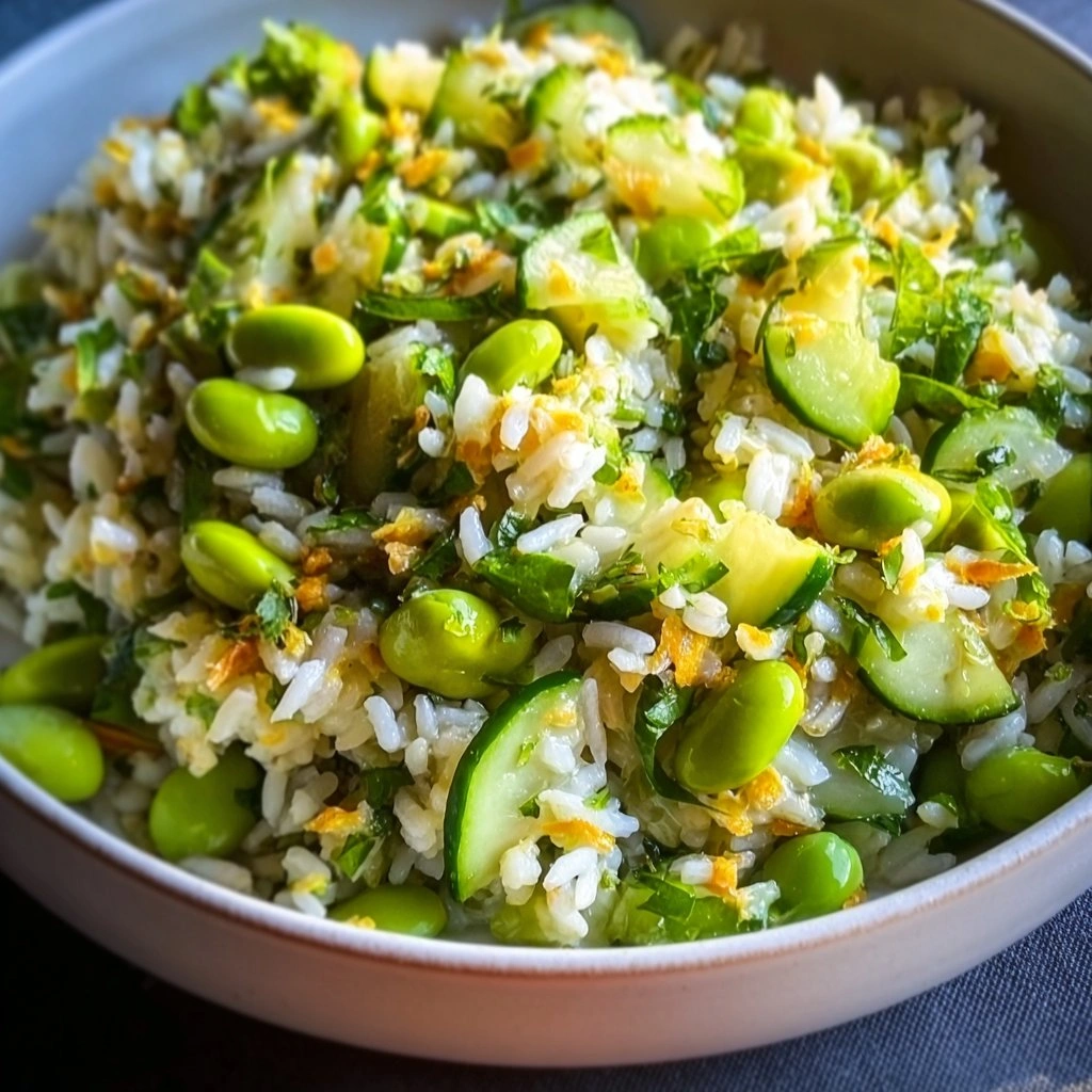 Cucumber Edamame Rice Salad 
