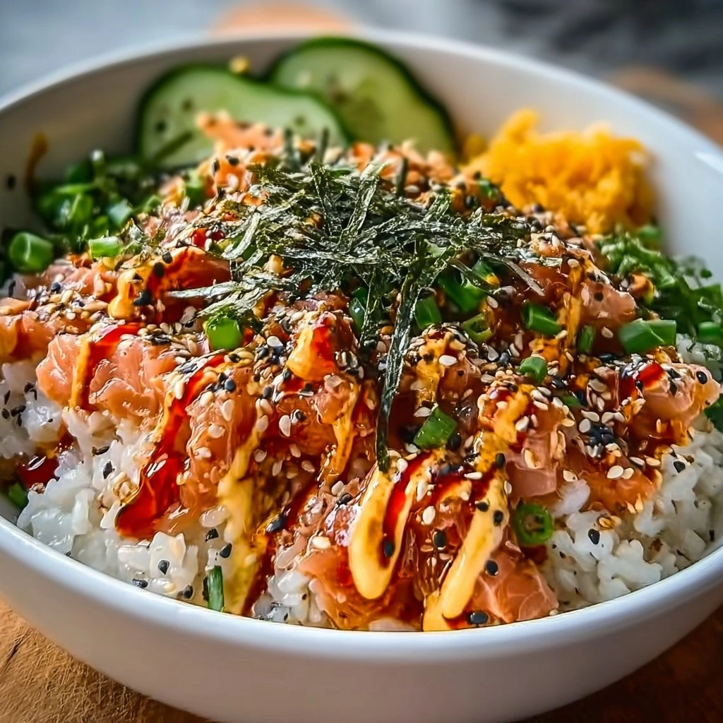 Spicy tuna Rice bowl serving
