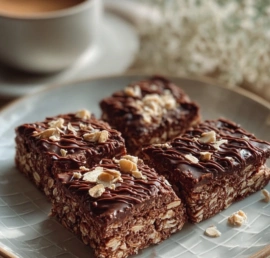 Cookie Bars with Oats & Cocoa in a modern kitchen