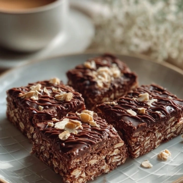 Cookie Bars with Oats & Cocoa in a modern kitchen