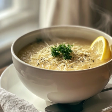 Italian Penicillin Soup on rustic wooden table in cozy morning light