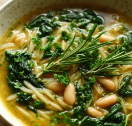 Sautéing garlic and onions for Spinach and White Bean Soup in a modern kitchen