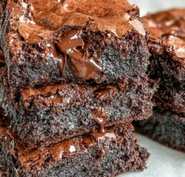 zero sugar brownies made with Greek yogurt on a modern kitchen counter