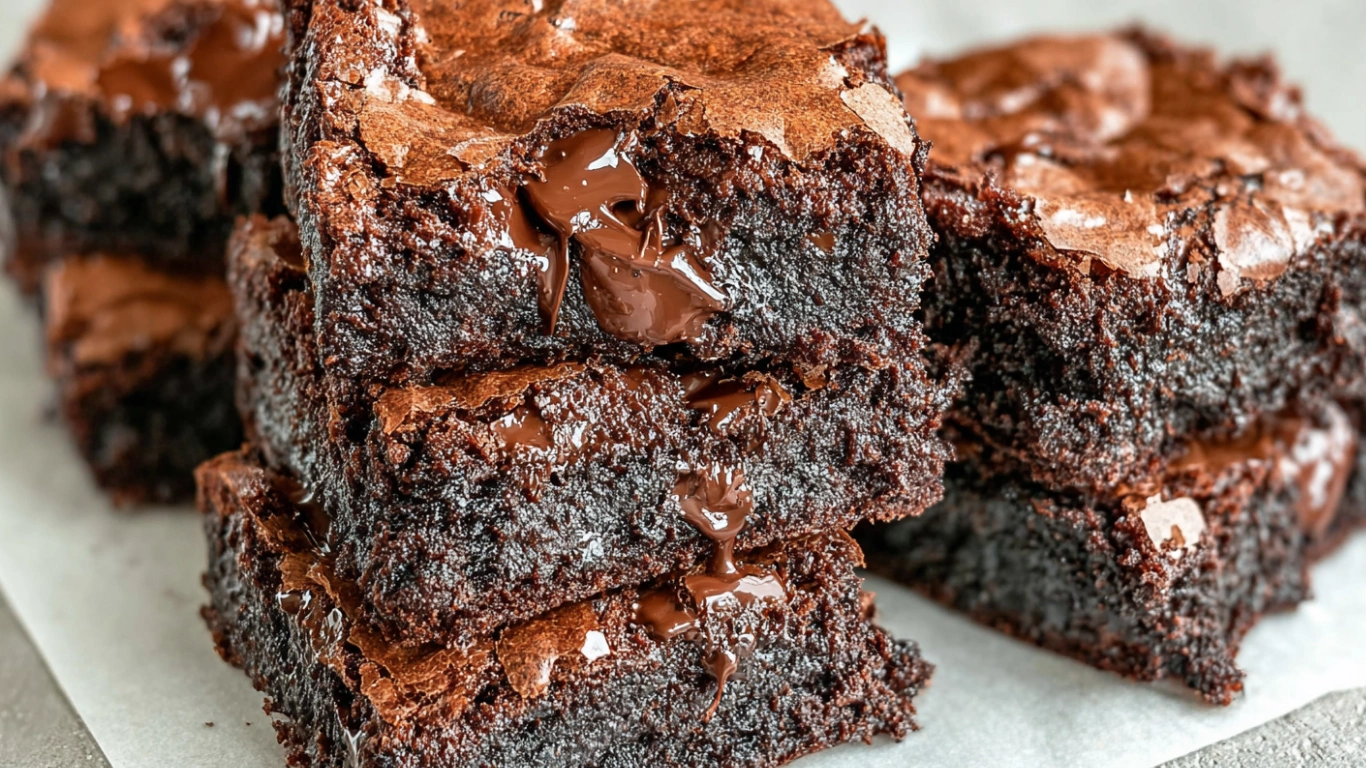 zero sugar brownies made with Greek yogurt on a modern kitchen counter