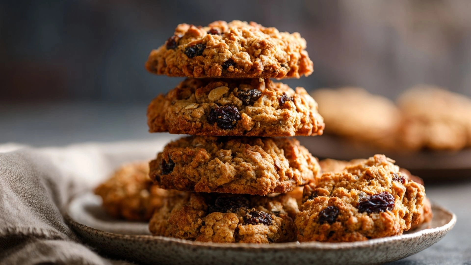 Soft Oatmeal Raisin Cookies cooling on rack