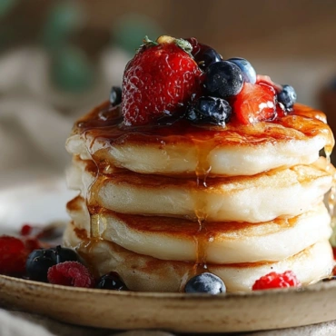 Cottage cheese pancakes cooking in a modern black skillet.