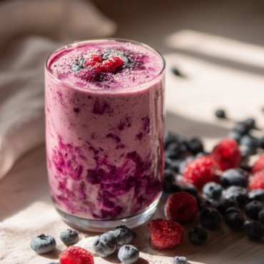 Berry Cottage Cheese Smoothie: 3 Irresistible Benefits You Need 4 berry cottage cheese smoothie in glass with fresh berries