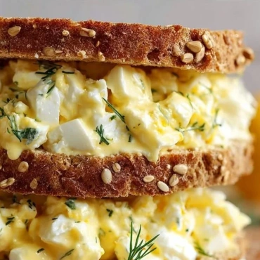 Cottage Cheese Egg Salad Sandwich: 7 Best High-Protein Lunch Ideas 2 Delicious cottage cheese egg salad sandwich on a plate with fresh herbs.