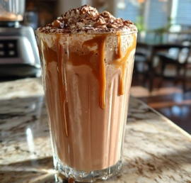 Healthy chocolate peanut butter banana smoothie in glass jar