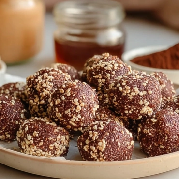Chocolate Peanut Butter Quinoa Crunch Bites: 5 Healthy No-Bake Treat Ideas 4 Chocolate peanut butter quinoa crunch bites stacked on a plate with visible crispy quinoa texture