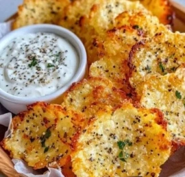 Bowl of crispy cottage cheese chips ready for snacking