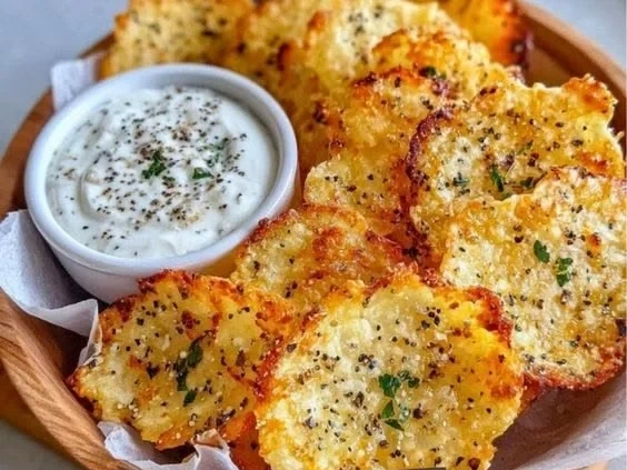 Bowl of crispy cottage cheese chips ready for snacking