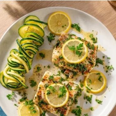 Keto Baked Mahi Mahi dish with herbs and lemon for a healthy meal