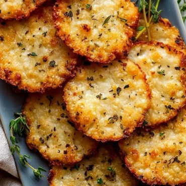 Low-carb oven baked cottage cheese crackers on a plate