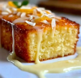 Moist gluten-free lemon yogurt cake served on a plate