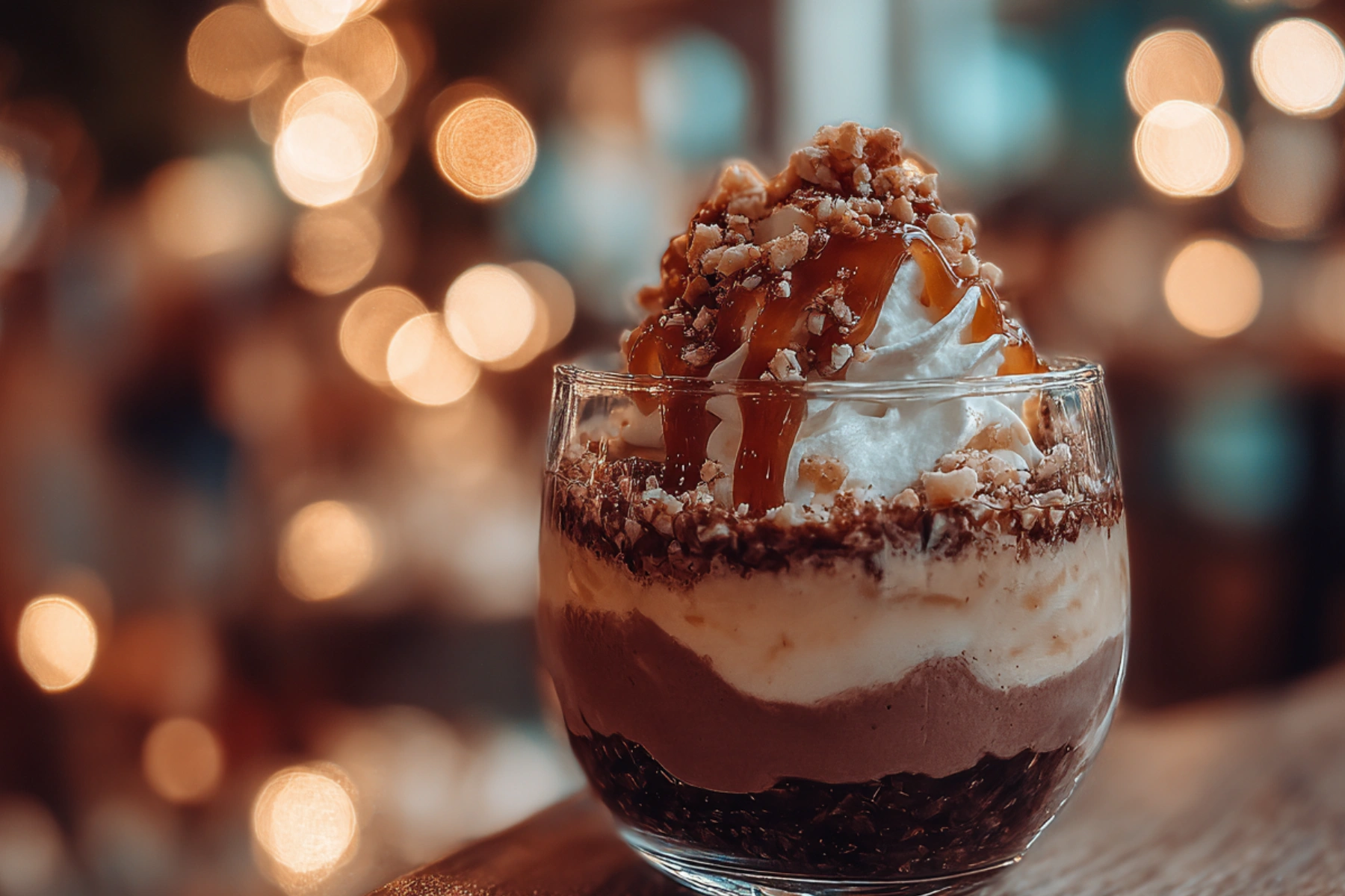 Delicious Peanut Butter Cup Cottage Cheese Mousse served in a dessert bowl.