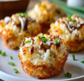 Buttery Tuna Rice Muffins fresh out of the oven, golden and fluffy
