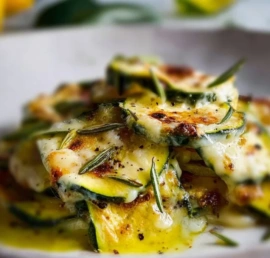 Delicious Italian zucchini scarpaccia recipe served on a rustic table