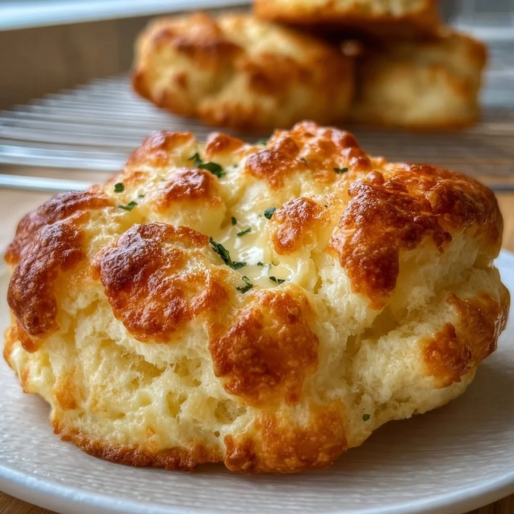 Fluffy cottage cheese cloud bread recipe served on a plate