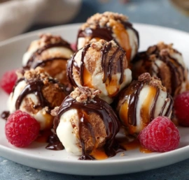 Magic Shell Frozen Yogurt Bites with chocolate coating for a delicious dessert