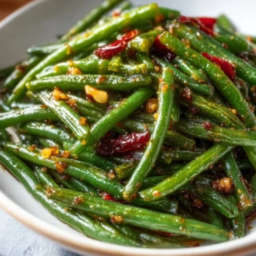Sizzling Garlic Chili Green Beans in Just 15 Minutes 3 Sizzling garlic chili green beans prepared in 15 minutes, a quick side dish.