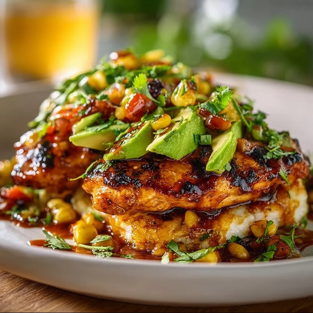 Smoky Honey Lime Chicken and Avocado Stack