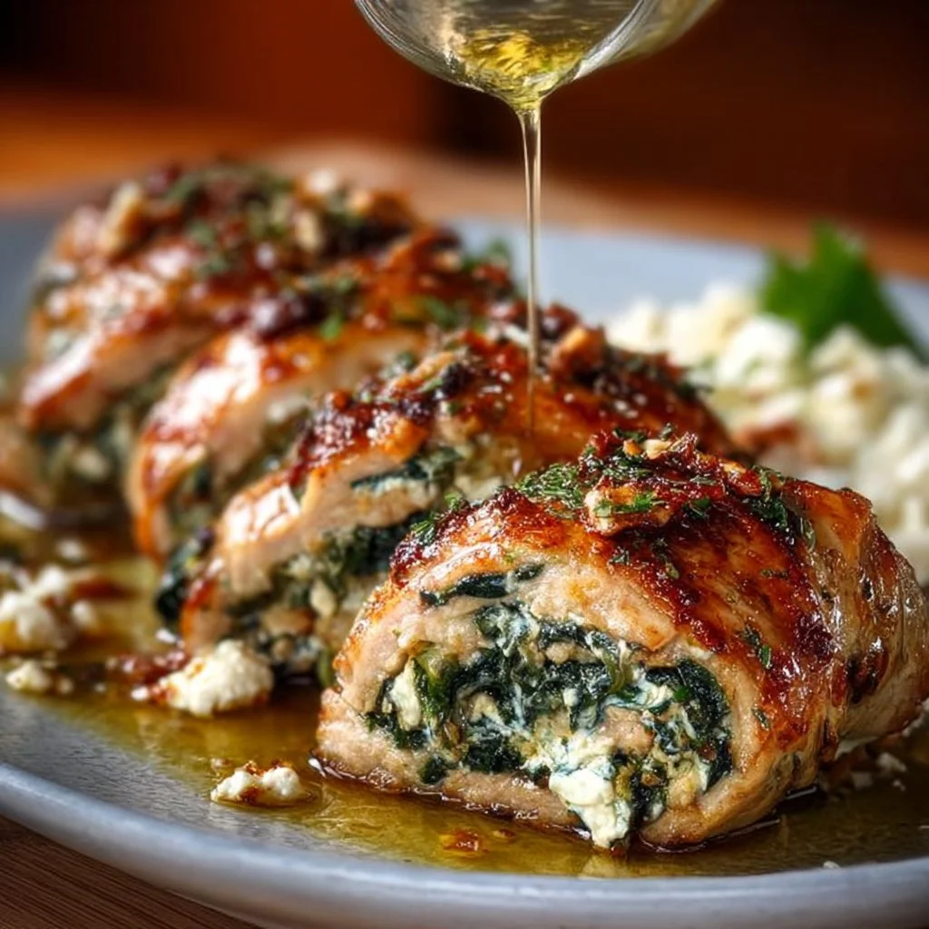 Spinach and Feta Chicken Rolls