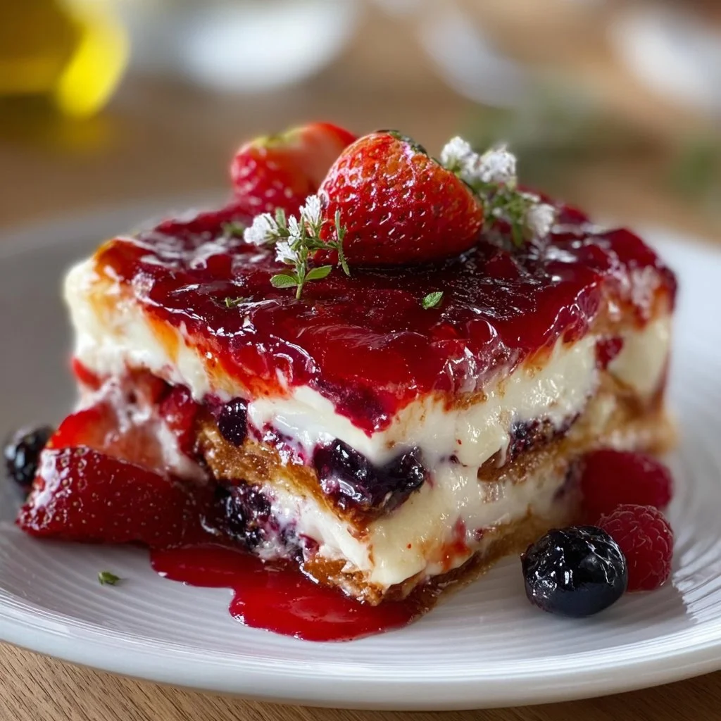 Summer Berry Jello Lasagna