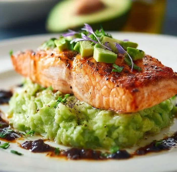 Baked Salmon with Avocado Mash for a Quick Gourmet Delight 3 Baked Salmon with Avocado Mash for a Quick Gourmet Delight