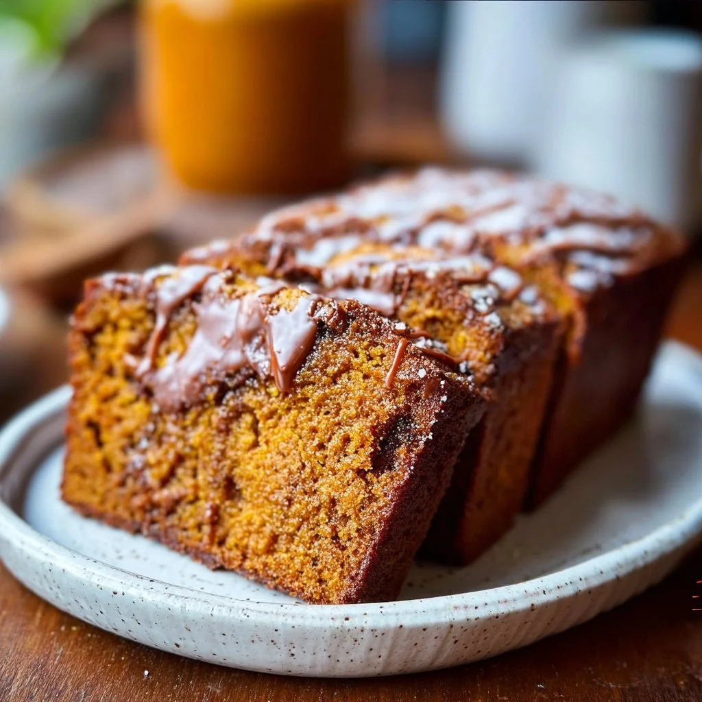 Freshly baked Cinnamon Sweet Potato Bread on a wooden table