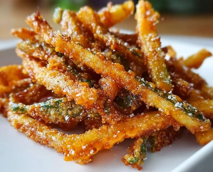Crispy jalapeno fries served in a bowl, garnished with herbs and spices