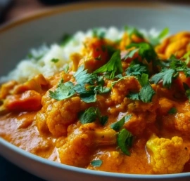 Easy cauliflower curry freezer meal ready to cook in minutes.