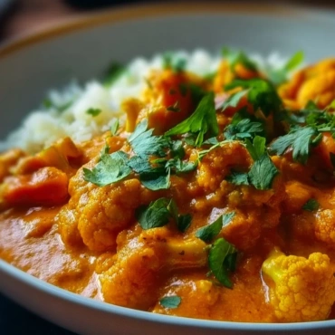 Easy cauliflower curry freezer meal ready to cook in minutes.