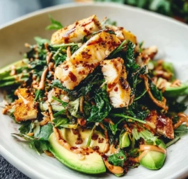 Delicious Miso Crunch Salad with fresh vegetables and a savory dressing