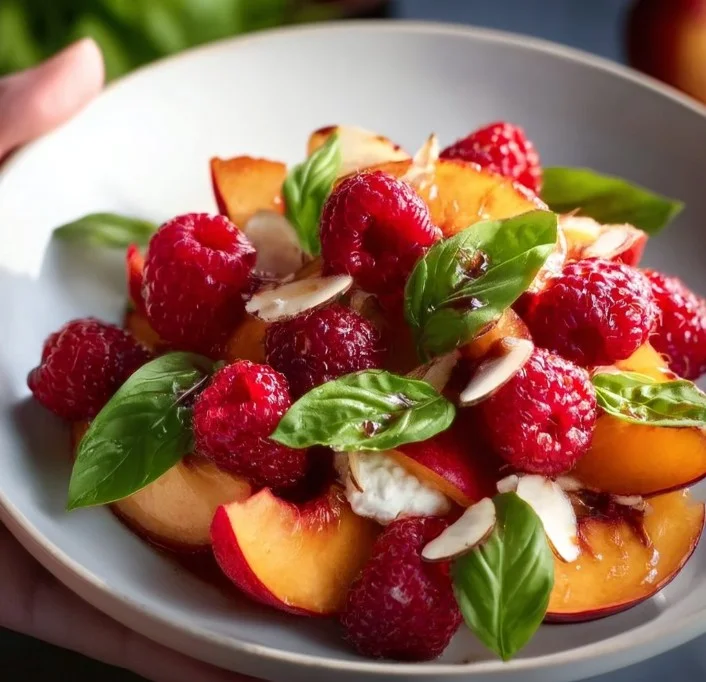 Peach and Raspberry Salad