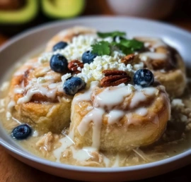 homemade Blueberry Cinnamon Rolls featured