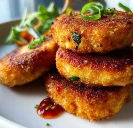 Crispy Japanese fried tofu patties served as a healthy snack option