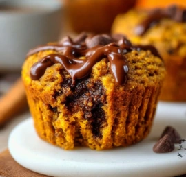 Healthy protein pumpkin muffins baked with nutritious ingredients, perfect for snacking.