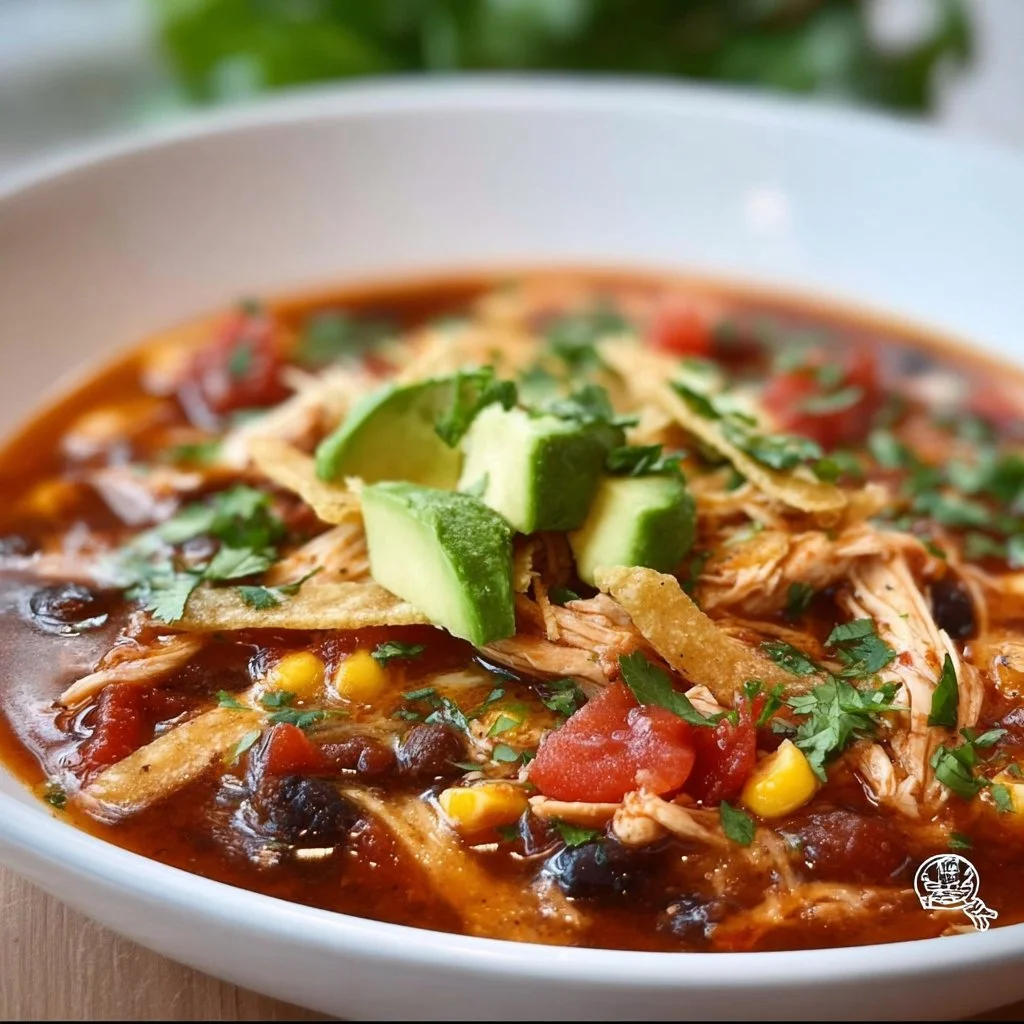 Healthy Slow Cooker Chicken Tortilla Soup Recipe