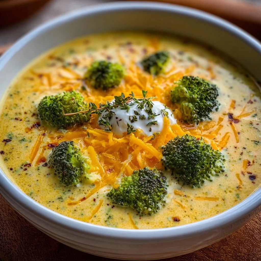 High-Protein Broccoli Cheddar Soup