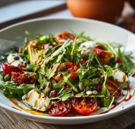 A vibrant Italian Salad with fresh vegetables and herbs