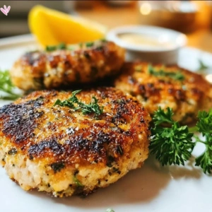 Lemon Herb Chicken Patties: Quick and Delicious Dinner Option 3 Lemon Herb Chicken Patties served with fresh herbs and lemon slices