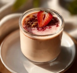 Refreshing Strawberry Earl Grey Milk Tea served in a glass