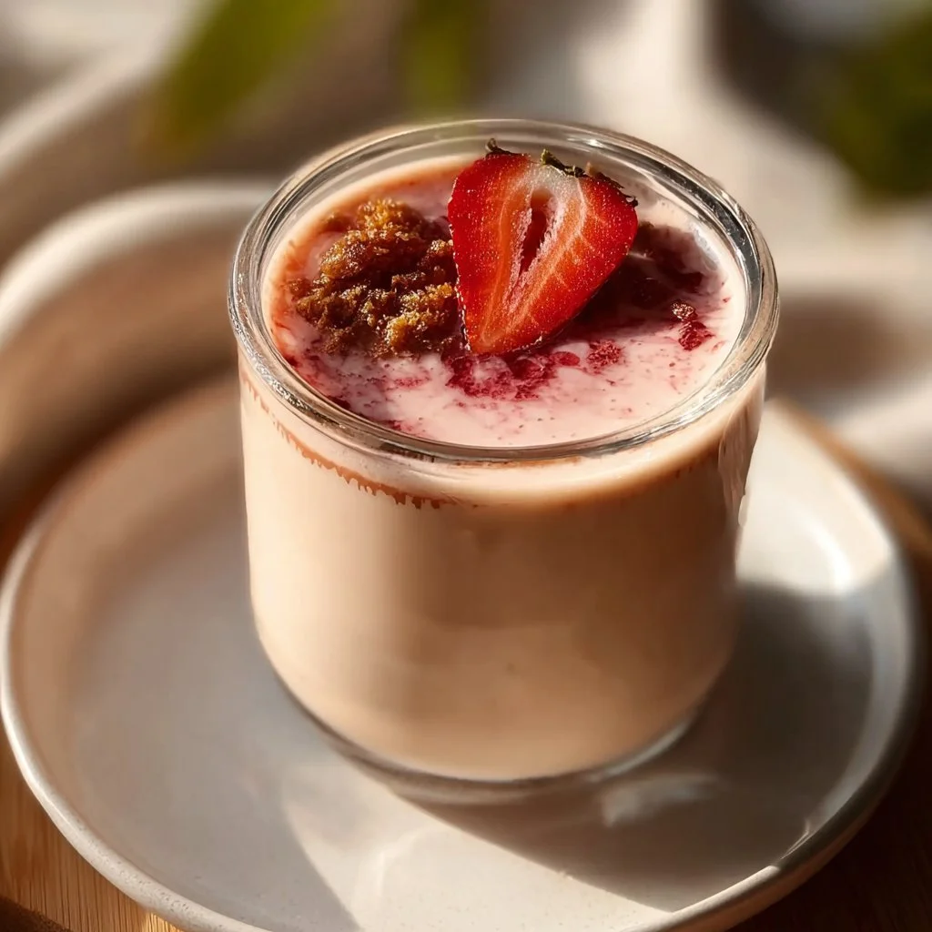 Refreshing Strawberry Earl Grey Milk Tea served in a glass