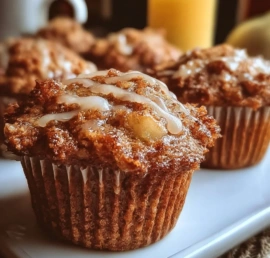 Freshly baked spiced pear muffins with warm spices and a golden crust.
