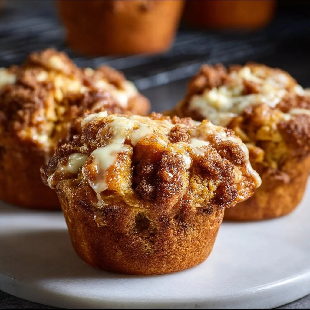 Delicious Starbucks-style Pumpkin Cream Cheese Muffins on a plate