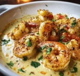 Delicious Garlic Shrimp cooked in creamy coconut milk for a flavorful dish