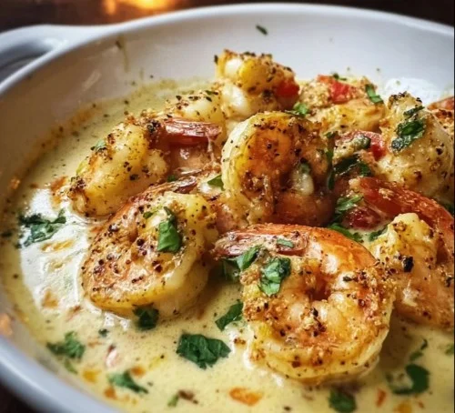 Delicious Garlic Shrimp cooked in creamy coconut milk for a flavorful dish